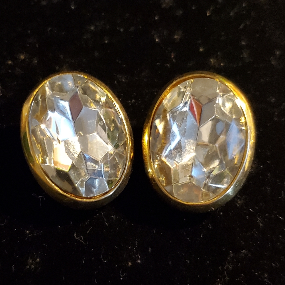 Fabulous large vintage clip on earrings